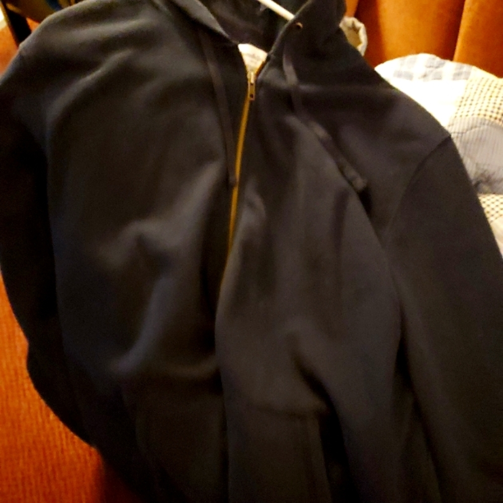 Nice navy blue zip up hooded jacket